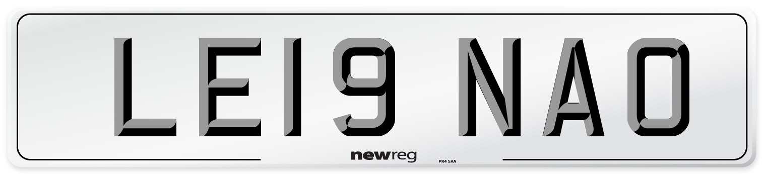 LE19 NAO Number Plate from New Reg
